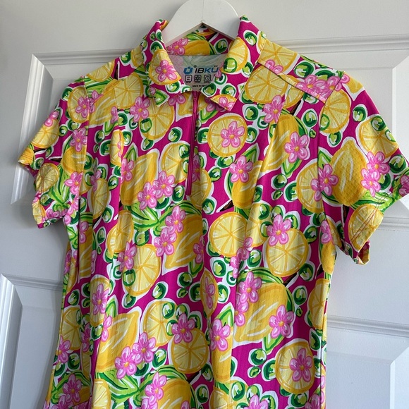 IBKUL Calista Print Short Sleeve Godet Dress - Picture 4 of 13